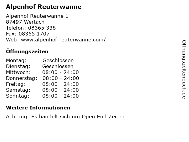ᐅ Öffnungszeiten „Alpenhof Reuterwanne“ | Alpenhof ᐅ Öffnungszeiten „Alpenhof Reuterwanne“ | Alpenhof